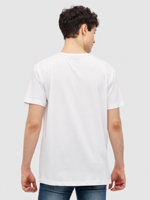 T-shirt urbana INSIDE branco vista meia traseira