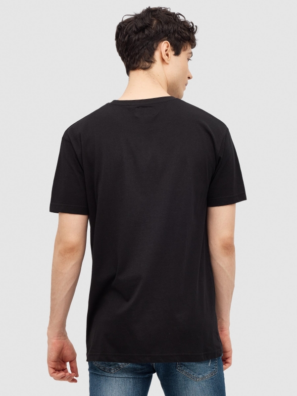 T-shirt com spray INSIDE preto vista meia traseira