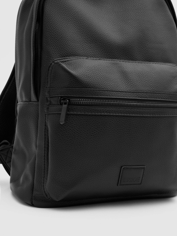 Basic black backpack 45º side view