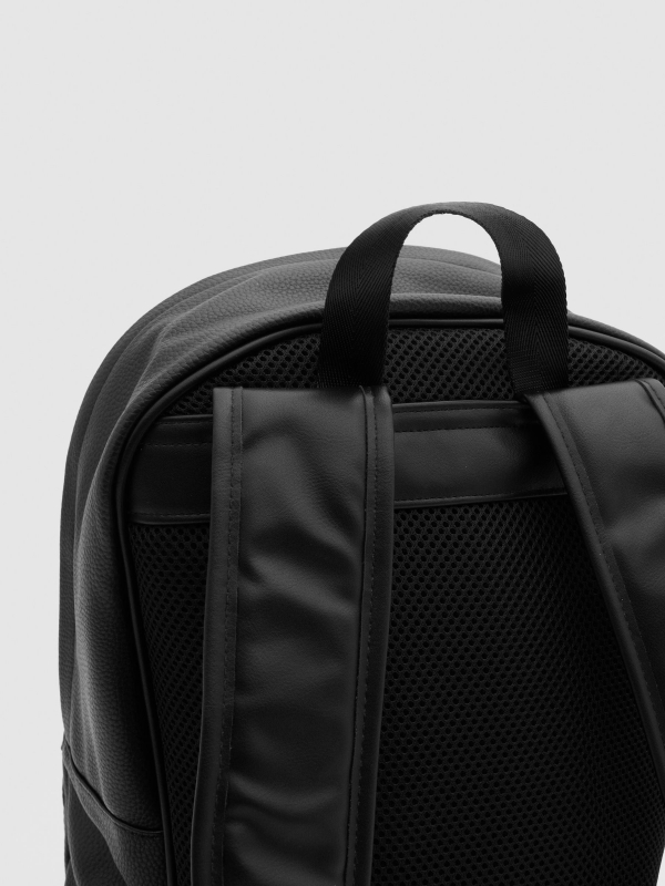 Basic black backpack detail view