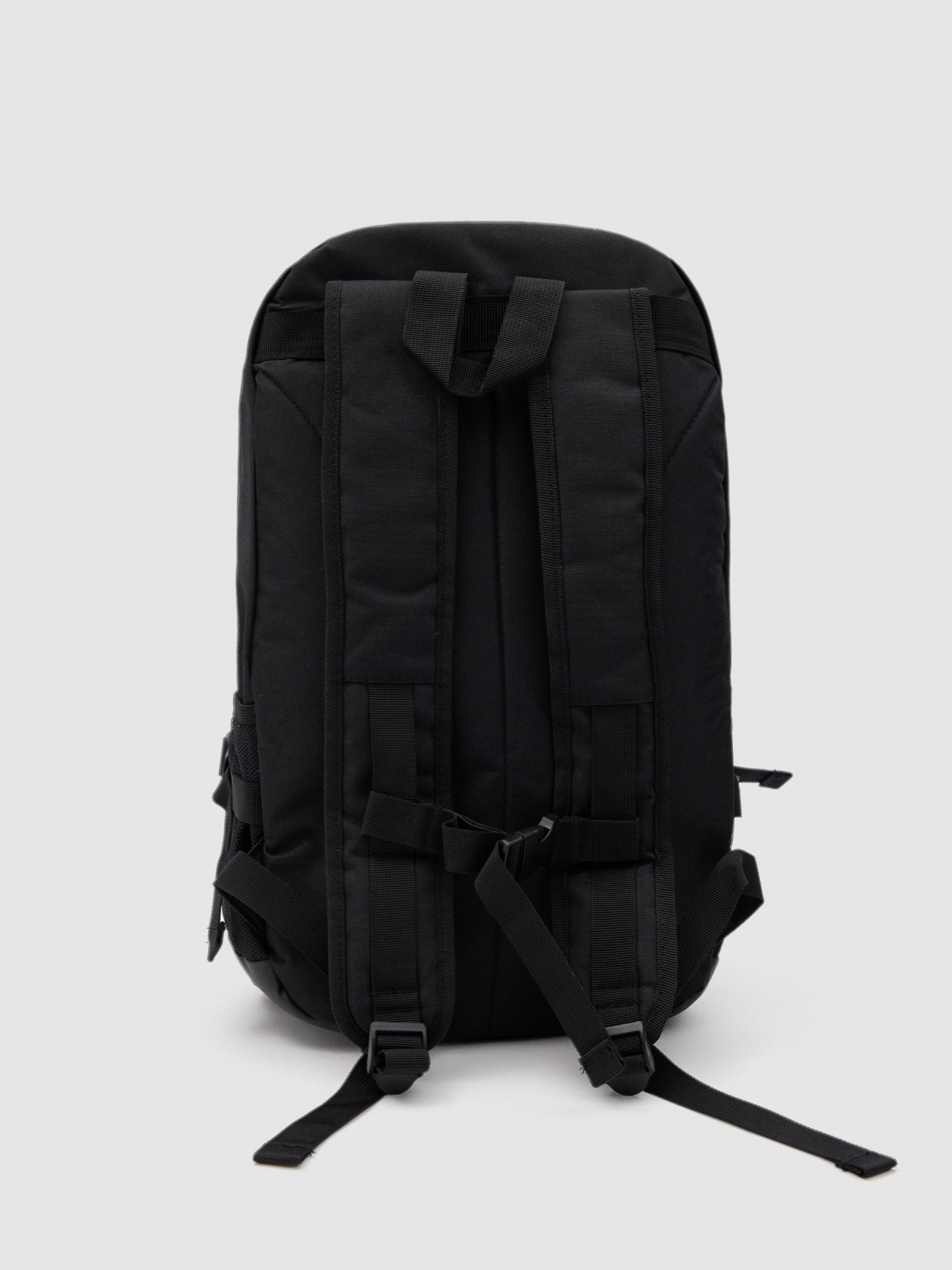 Polyester sports backpack black 45º side view