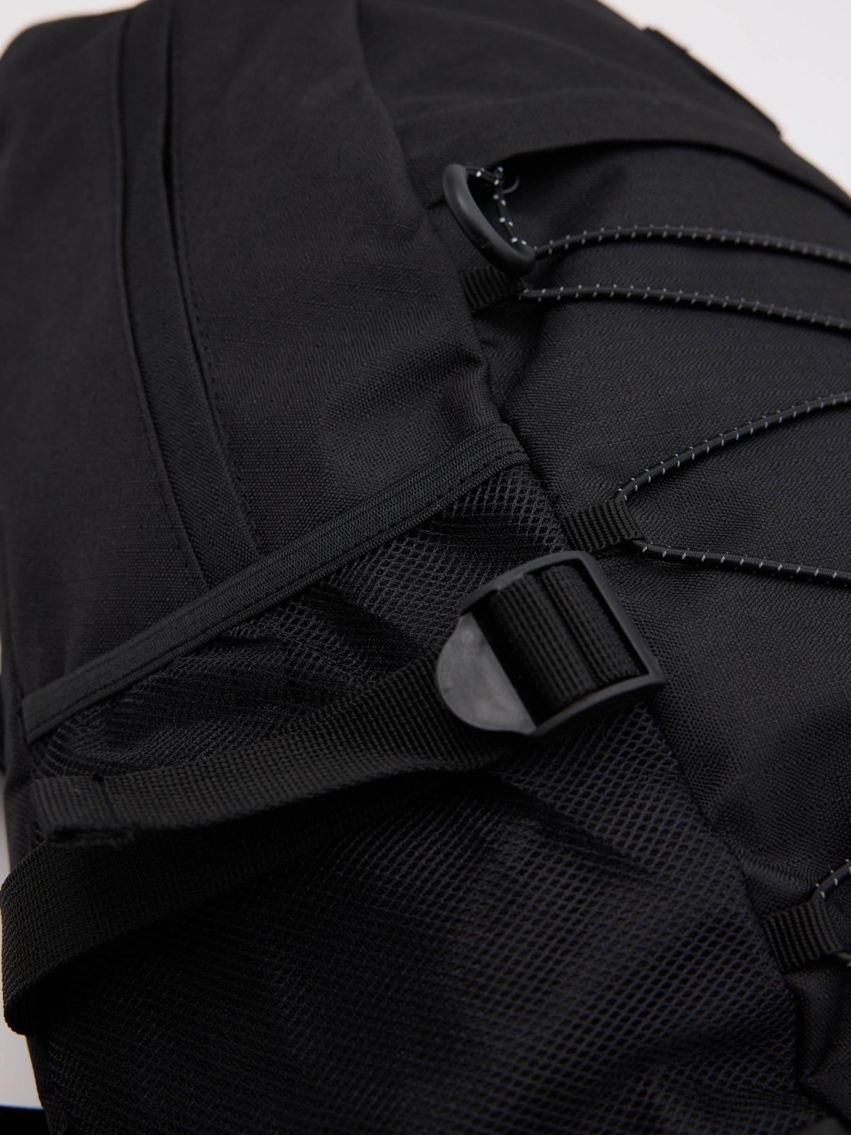 Polyester sports backpack black detail view