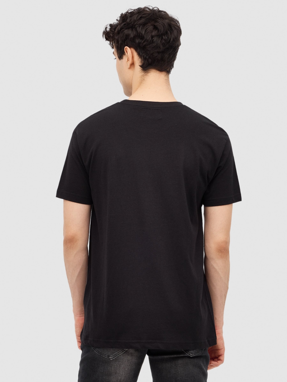 T-shirt Espaço preto vista meia traseira