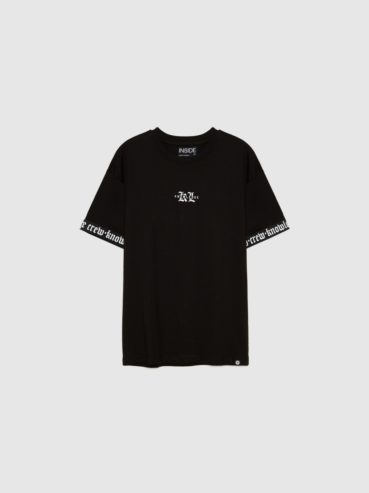  T-shirt com punhos elásticos preto