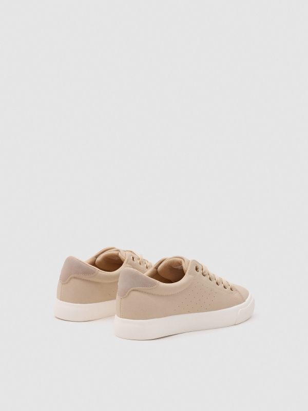 Basic casual sneaker sand 45º back view