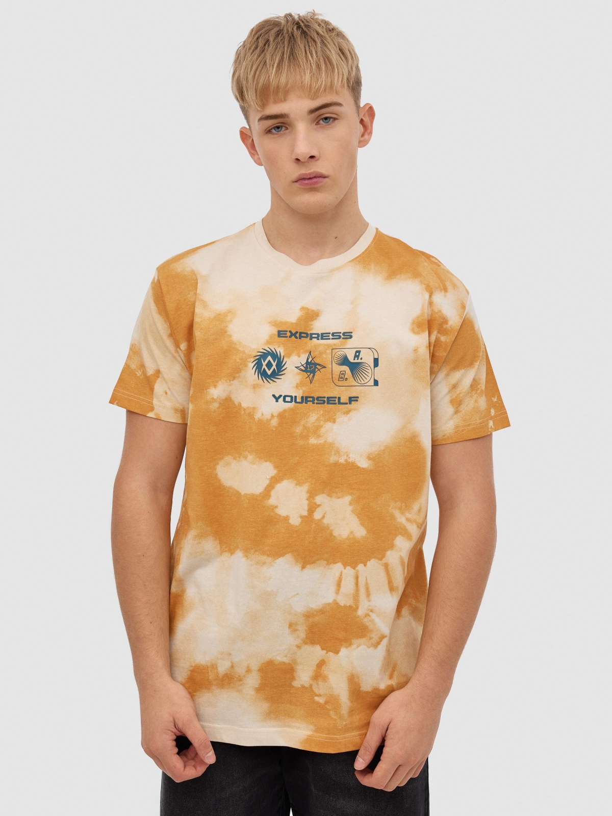 TIE&DYE yourself T-shirt sand middle front view