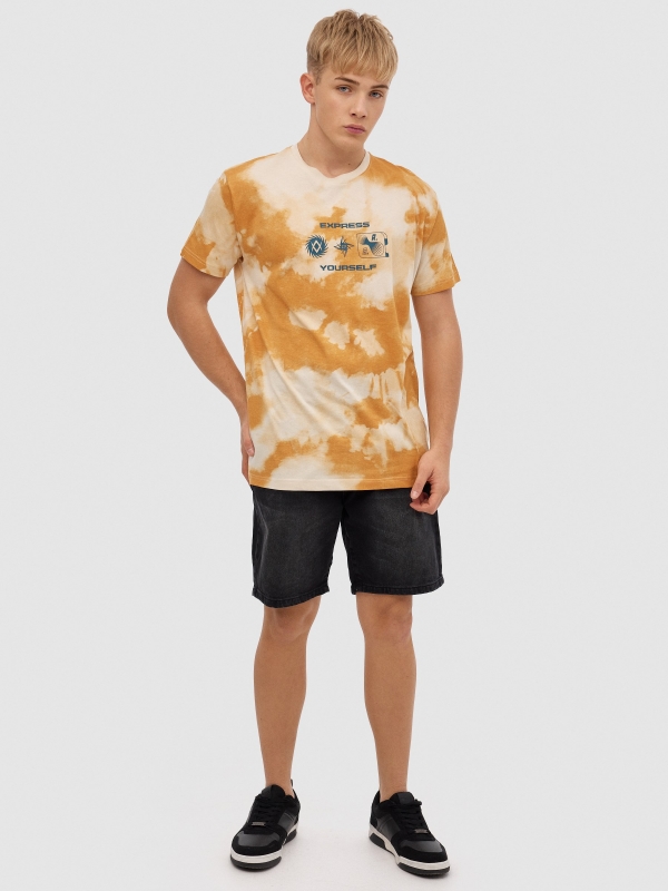 T-shirt TIE&DYE yourself areia vista geral frontal