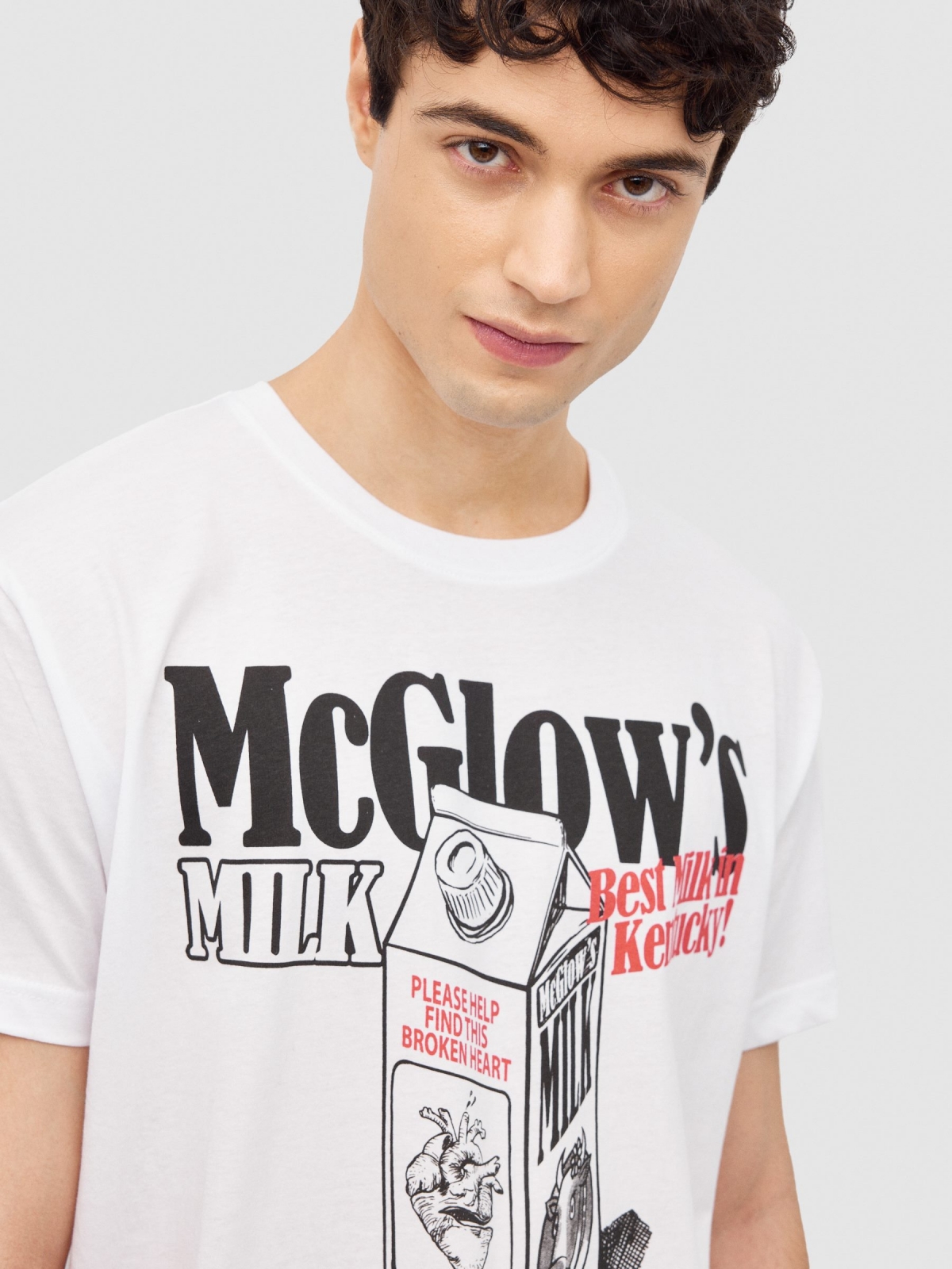 T-shirt Milk Kentucky branco vista detalhe
