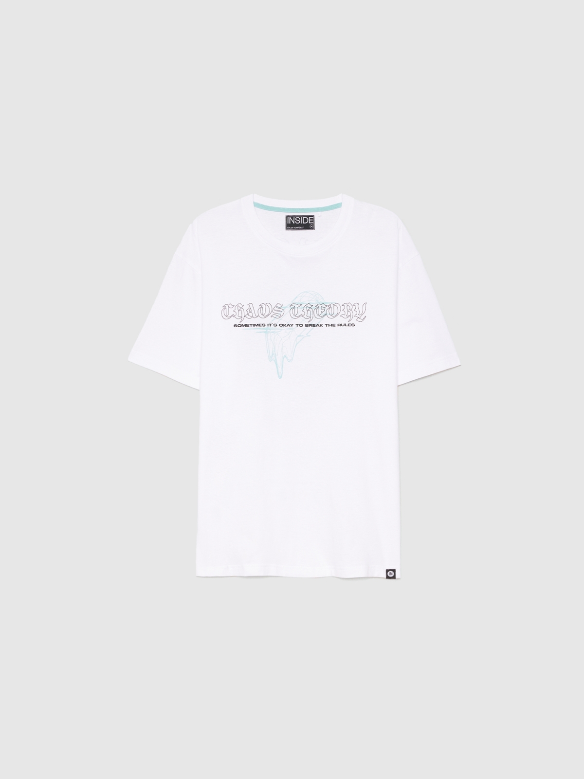  T-shirt com esfera linea branco