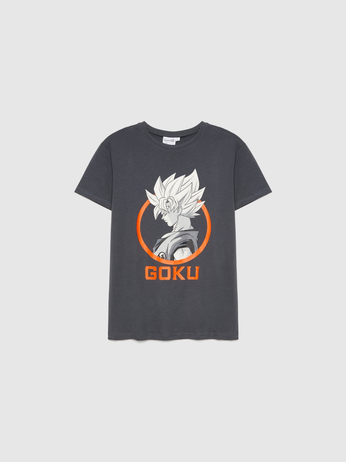  Camiseta manga corta Goku gris oscuro