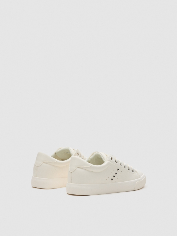 Basic sneakers with studs white 45º back view