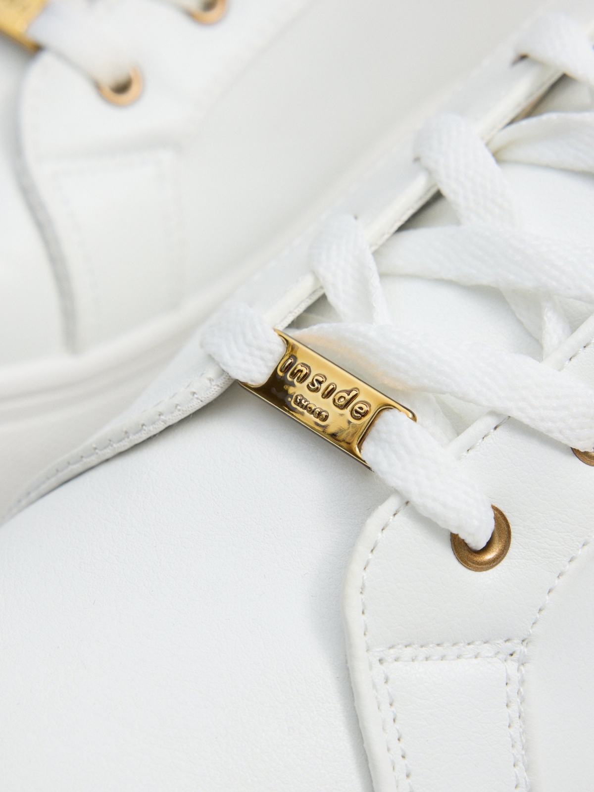 Platform sneakers with zip detail white detail view