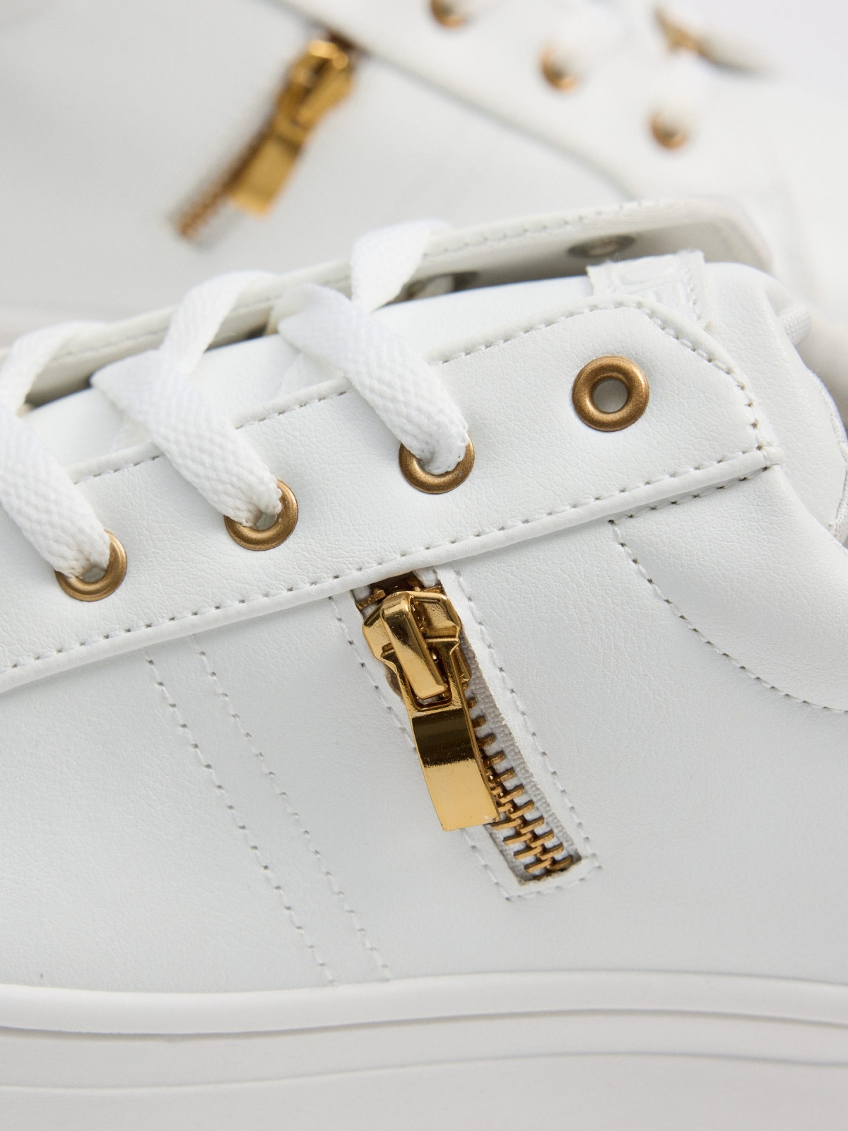 Platform sneakers with zip detail white detail view