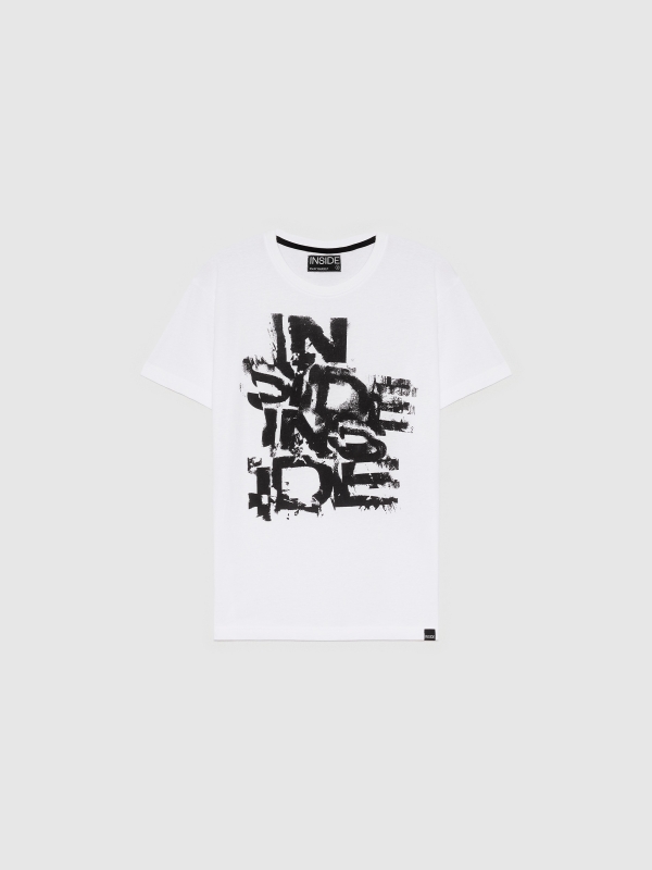  T-shirt com logótipo INSIDE branco