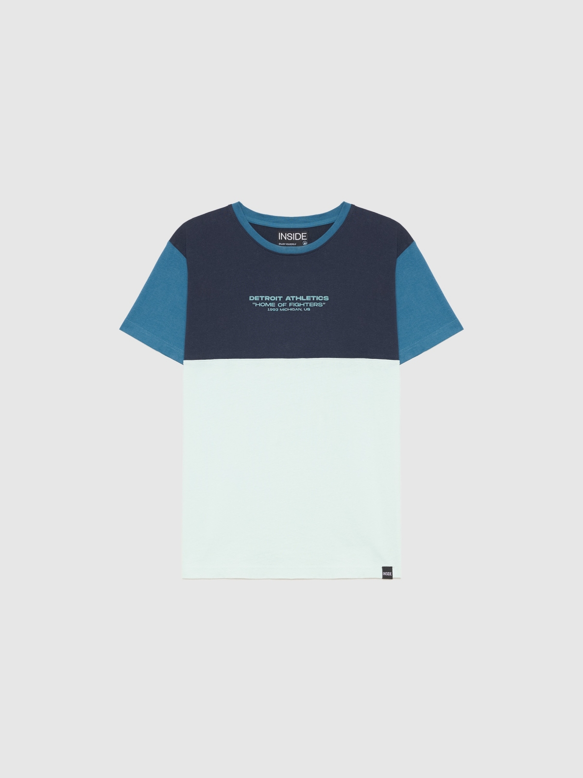  T-shirt colour block with text green