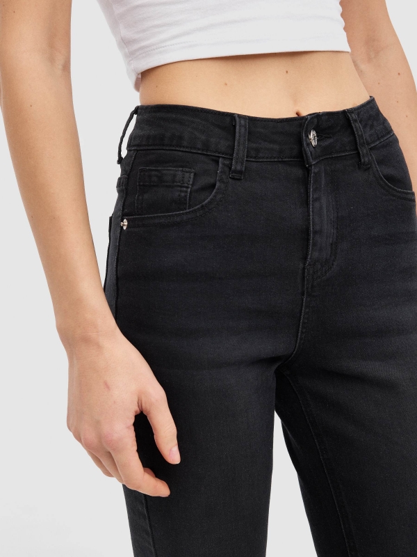 Jeans gris efecto desgastado skinny gris oscuro vista detalle