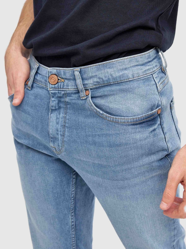 Consistent light blue slim fit jeans blue detail view