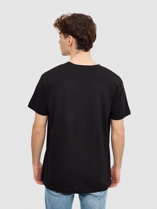 T-shirt com logótipo INSIDE preto vista meia traseira
