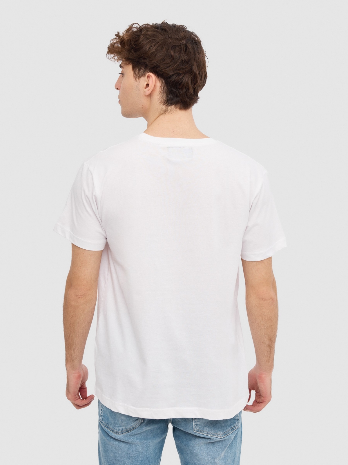 T-shirt Monster branco vista meia traseira