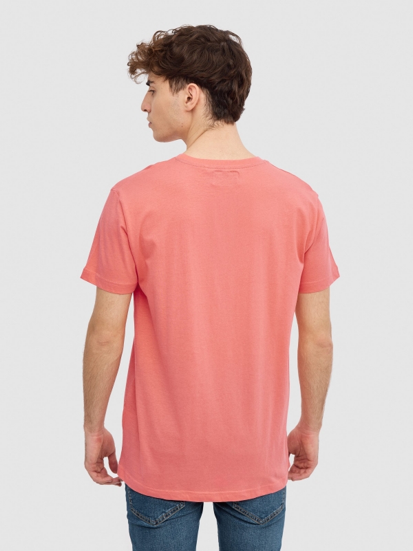 T-shirt com logótipo INSIDE rosa vista meia traseira