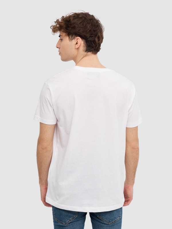T-shirt Dimensões branco vista meia traseira