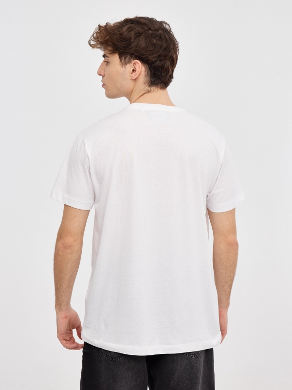 T-shirt Forever Rock branco vista meia traseira
