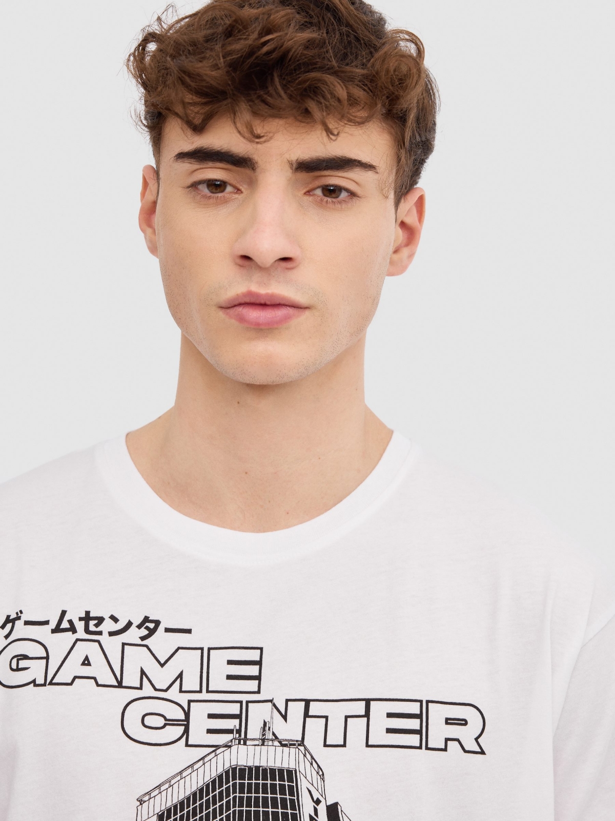 Camiseta Game Center blanco vista detalle