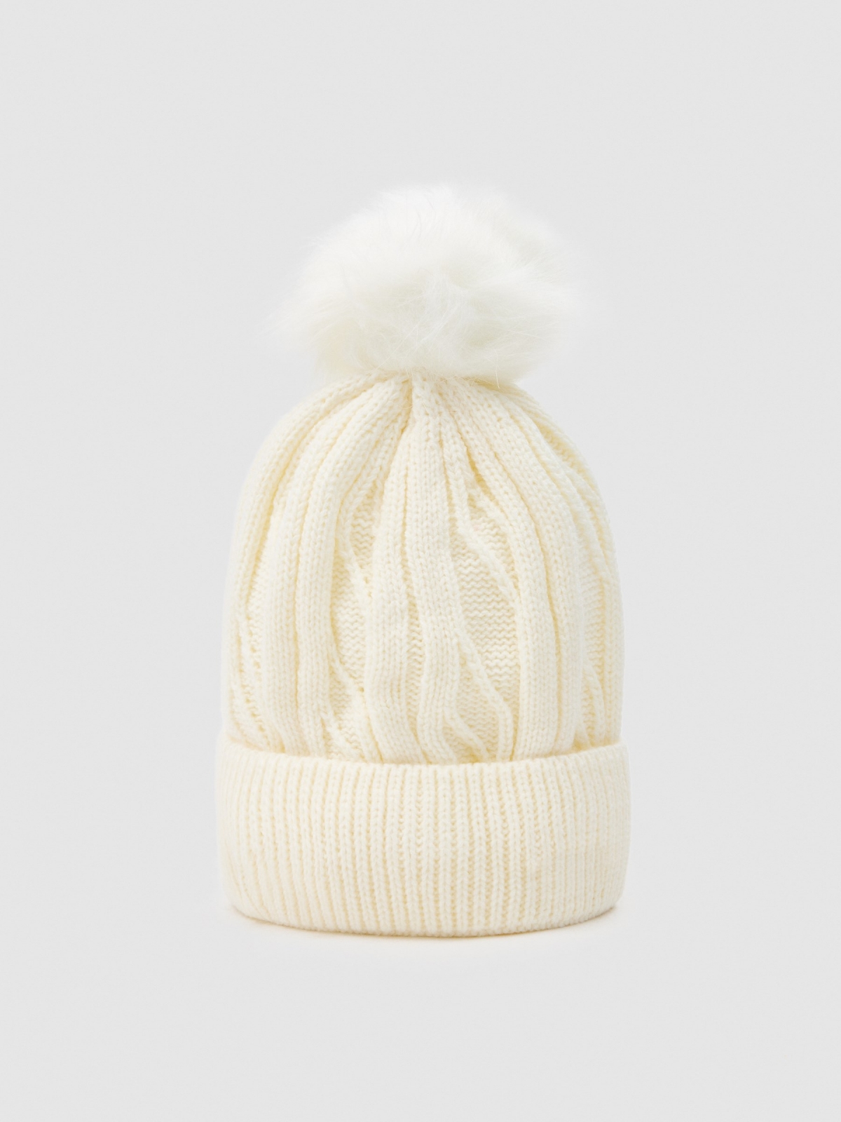 Eggs hat with pompom beige