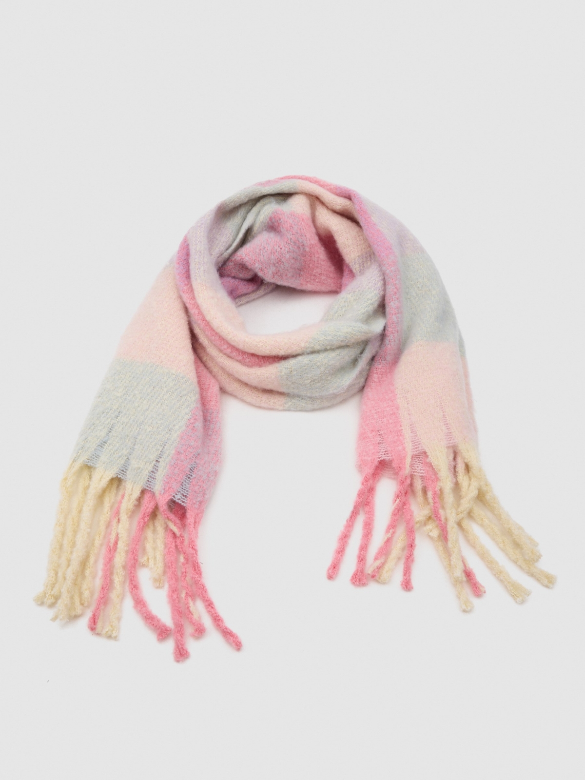 Purple blanket scarf pink