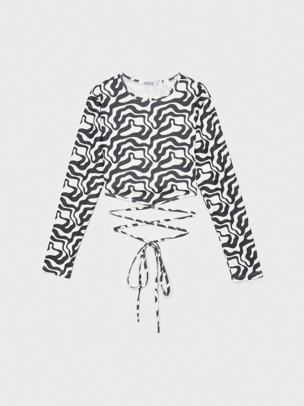  Psychedelic crop top white