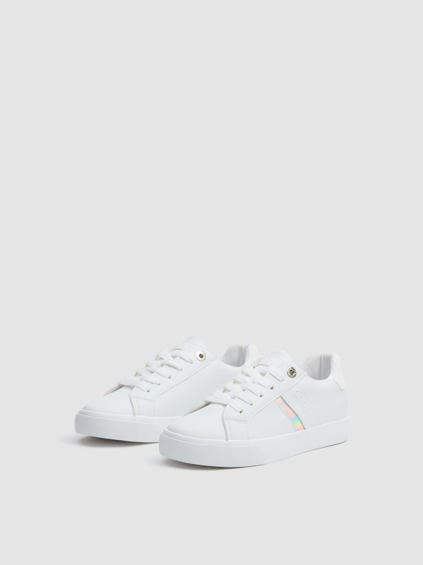 Casual platform sneaker white 45º front view