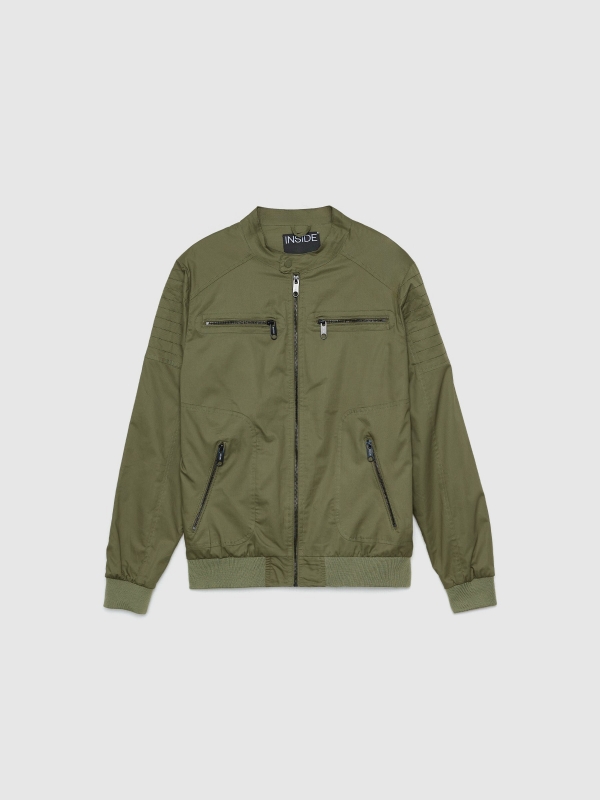  Nylon biker jacket green