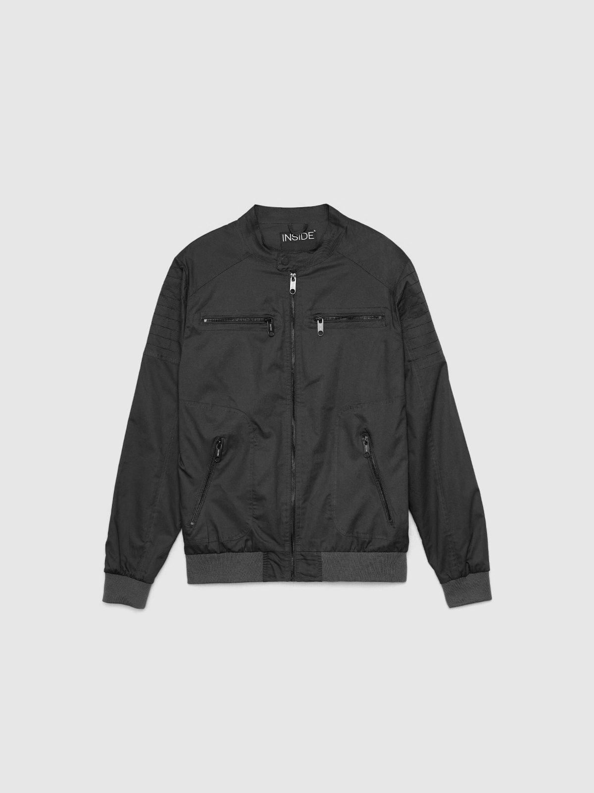  Nylon biker jacket black
