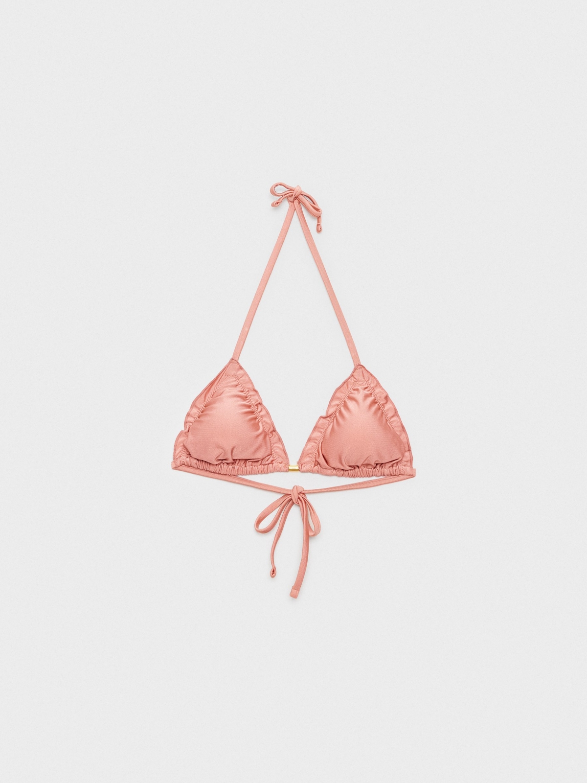  Metallic effect bikini top powdered pink