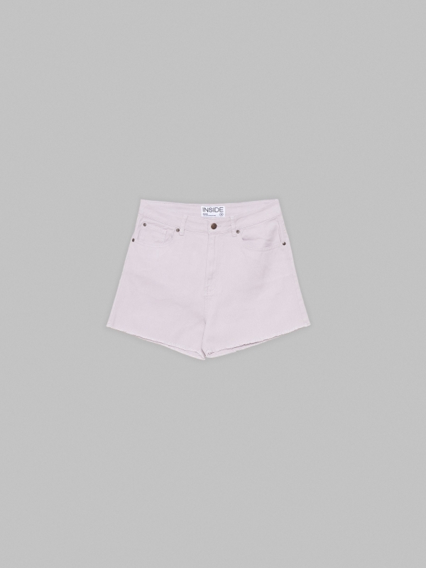  Five-pocket twill shorts mauve