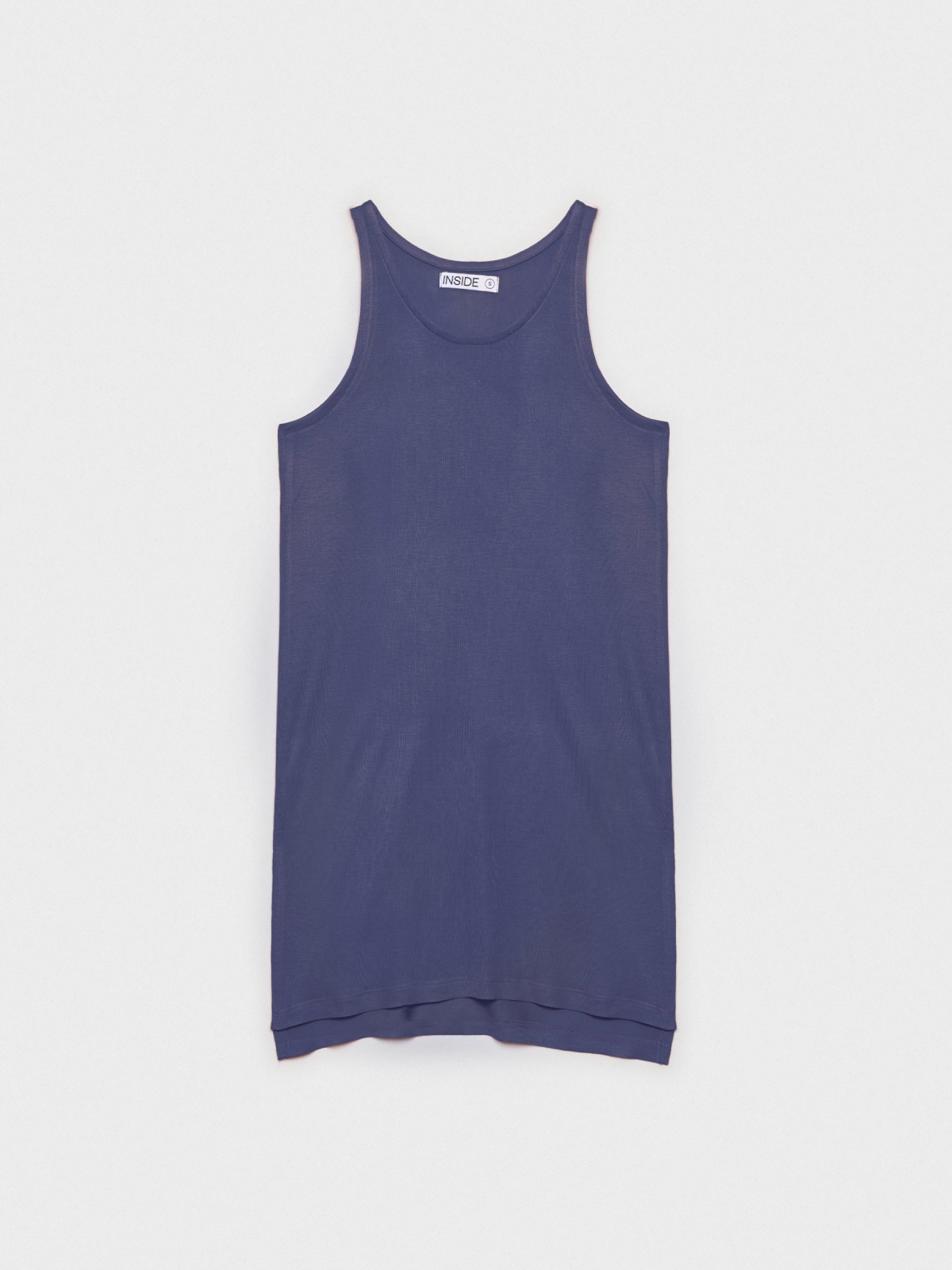  Long t-shirt with side slits blue