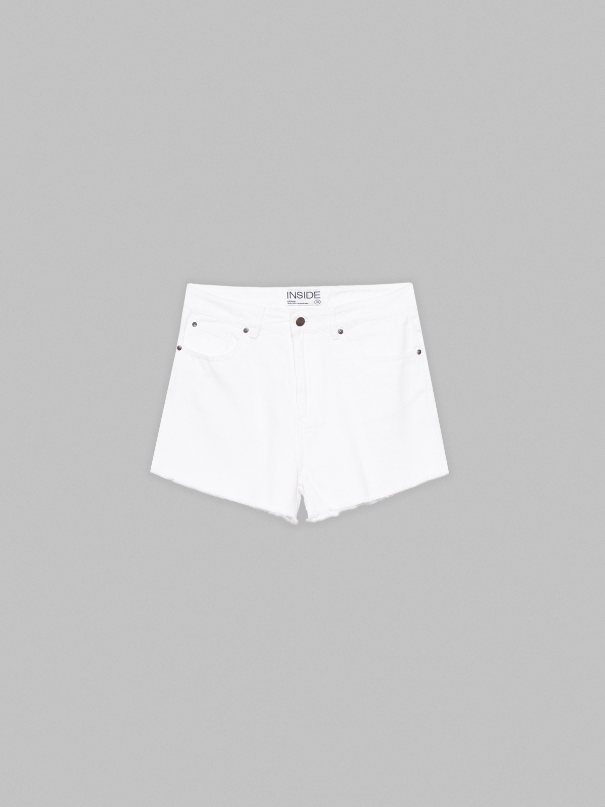  Shorts de sarja com cinco bolsos branco