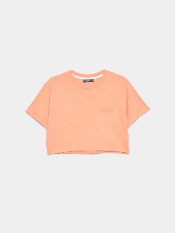  Camiseta crop top básica naranja