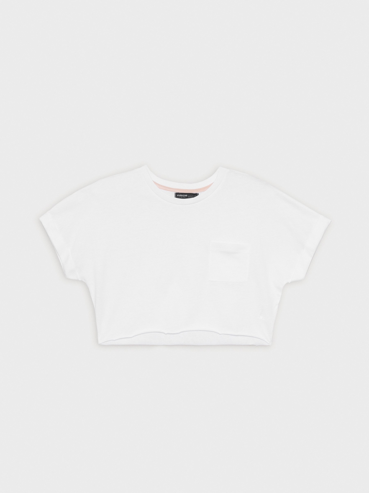  Camiseta crop top básica blanco