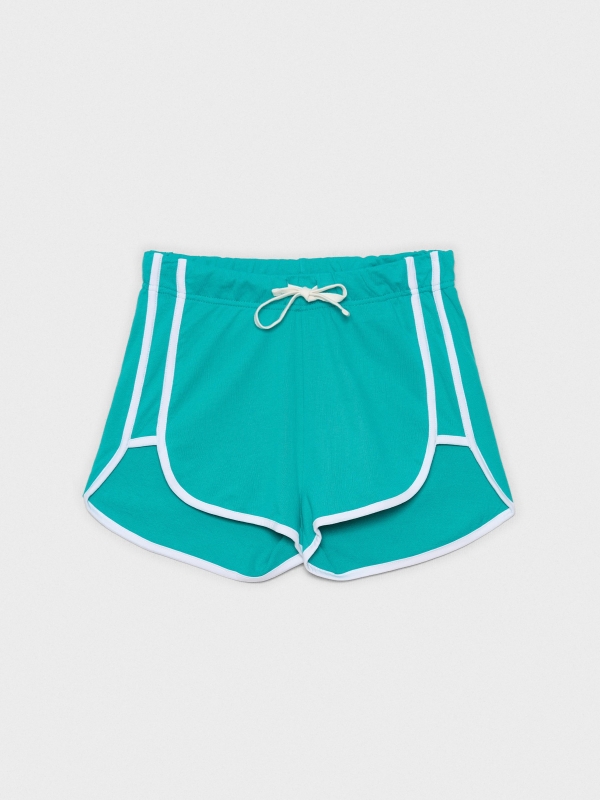  Contrast trim shorts turquoise