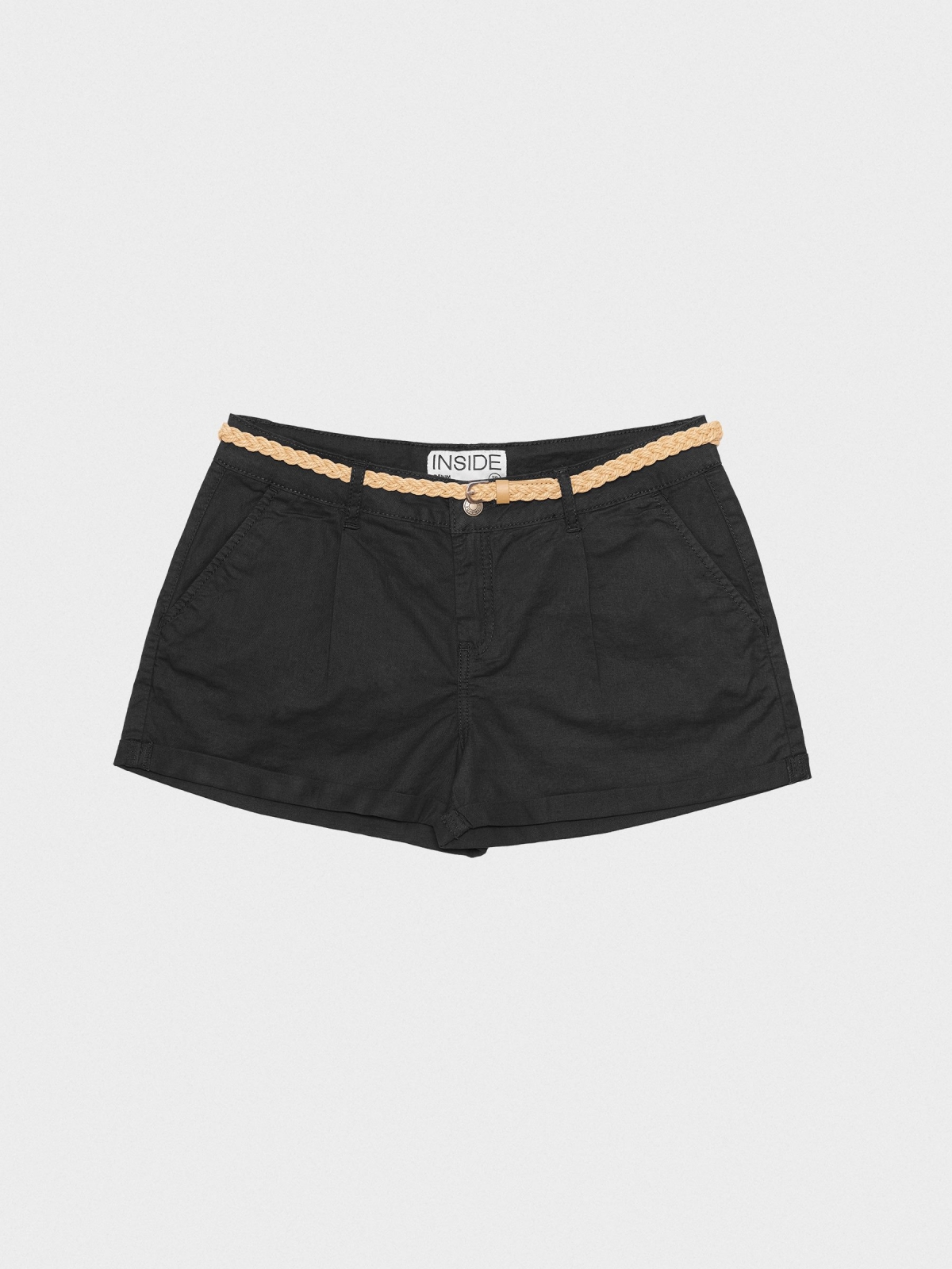  Shorts with darts and belt black