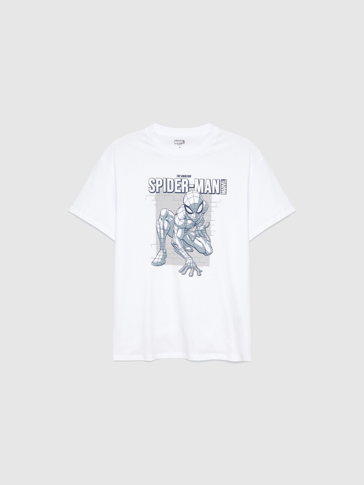  T-shirt oversize Spiderman branco