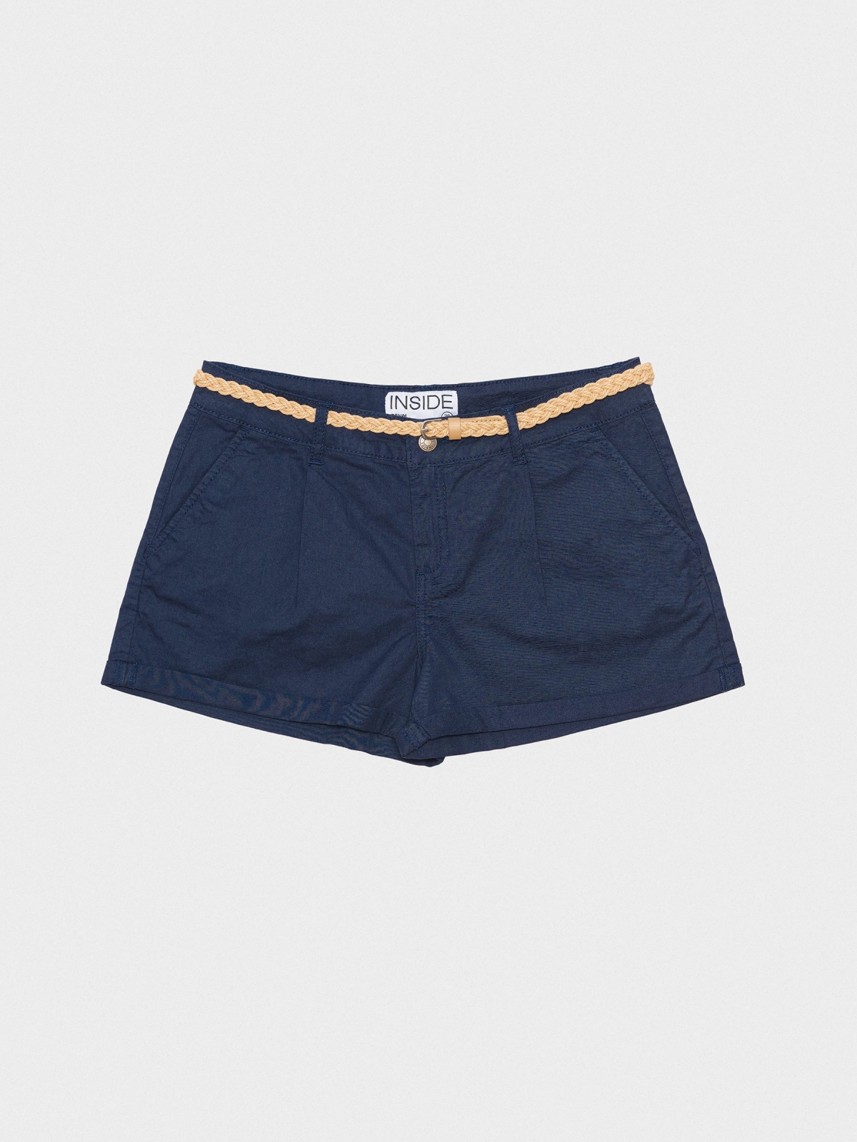  Shorts with darts and belt navy