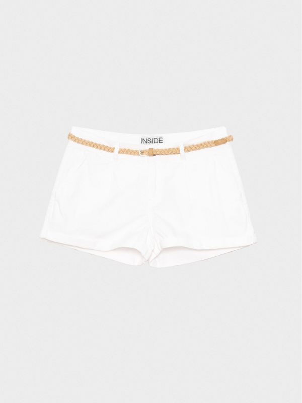 Shorts with darts and belt white