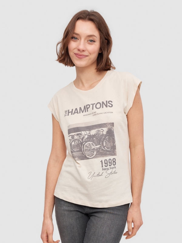 T-shirt The Hamptons areia vista meia frontal
