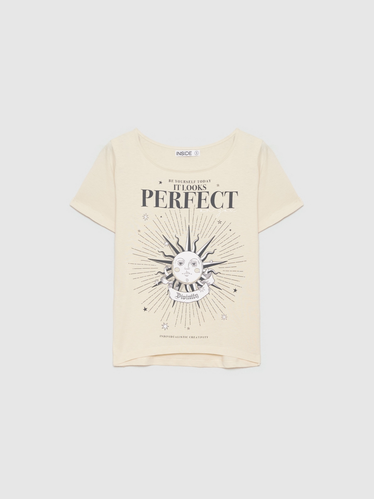  T-shirt com estampado solar areia