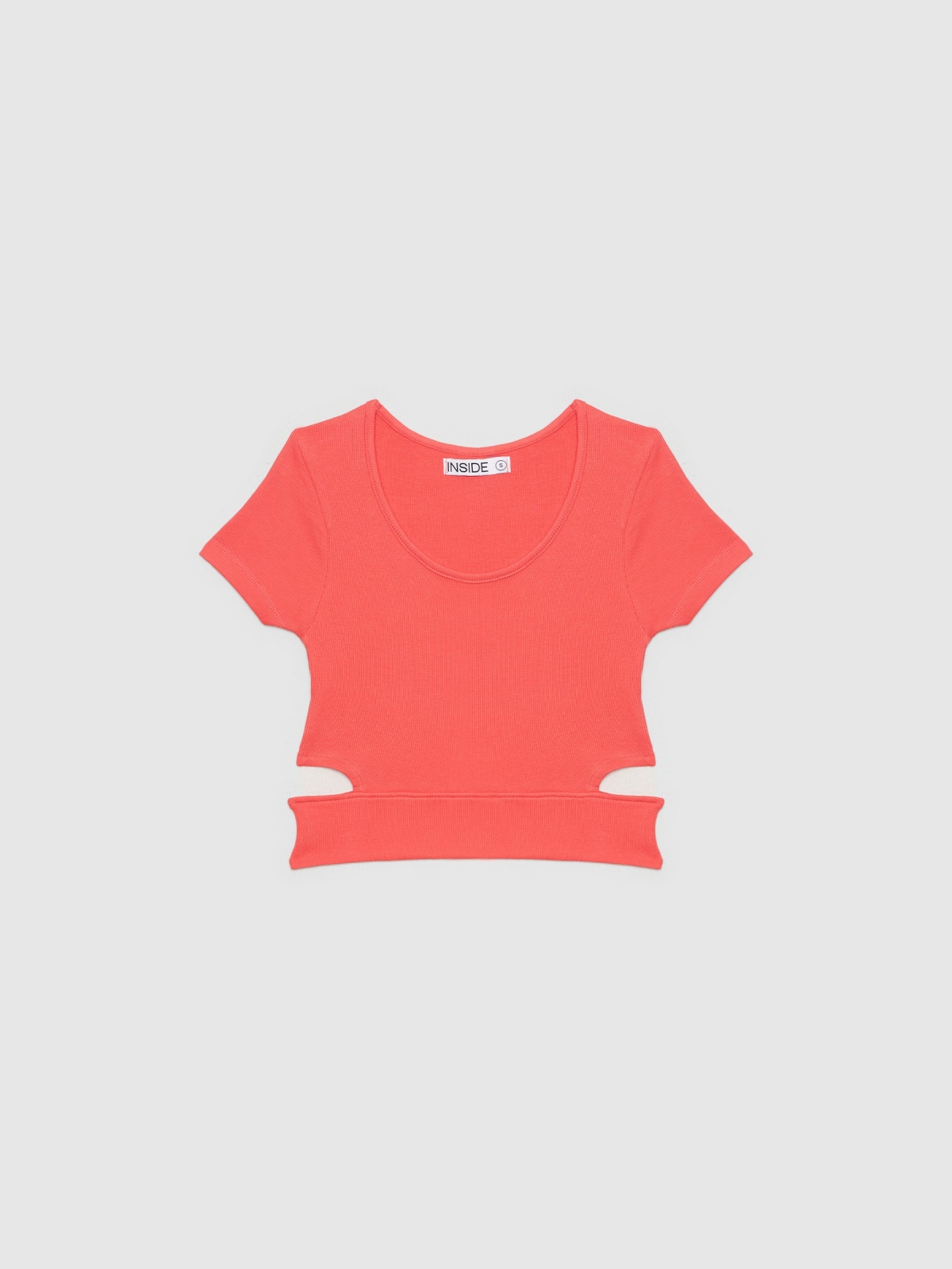  Cut out crop top red