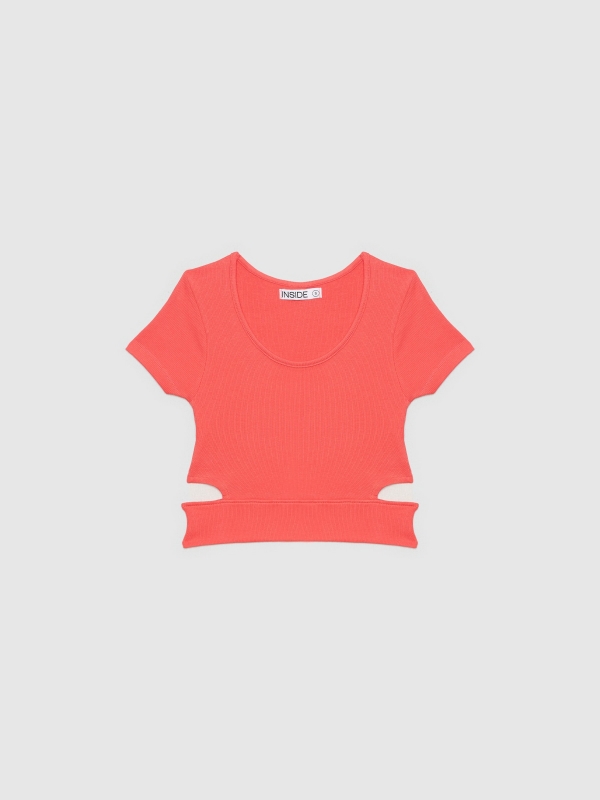  Cut out crop top red