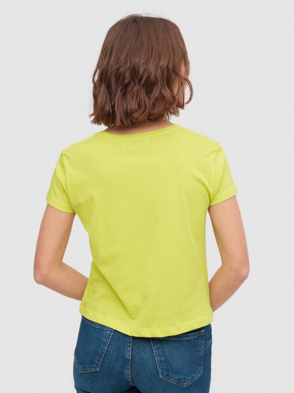 Like t-shirt lime middle back view