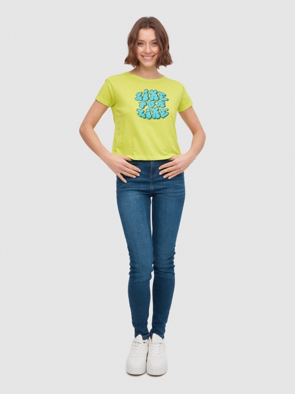 Like t-shirt lime front view